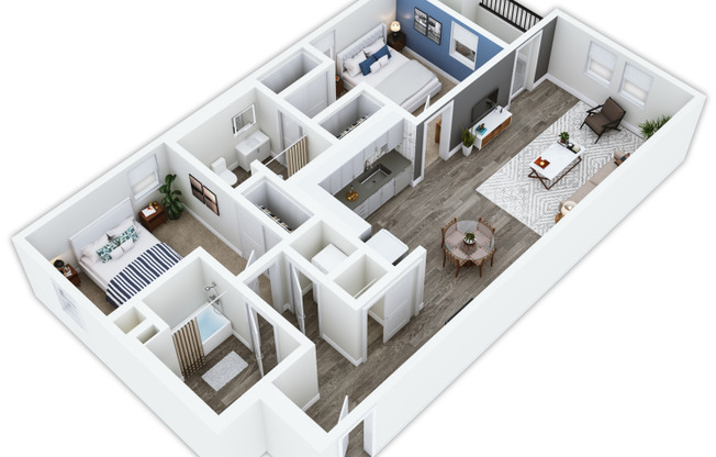 2 beds, 2 baths, 1,111 sqft, $2,460