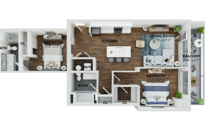 2 beds, 2 baths, 958 sqft, $2,325, Unit 810