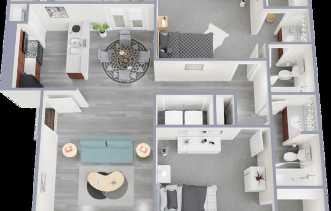 2 beds, 2 baths, 933 sqft, $925