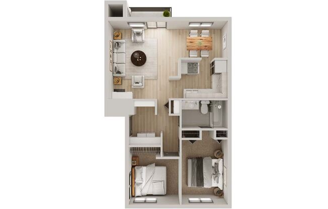 2 beds, 1 bath, 845 sqft, $1,945, Unit A-04