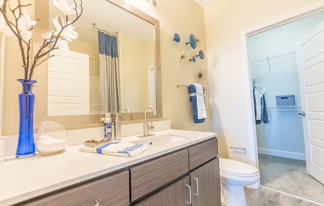 Bathroom Interior at Link Apartments® West End, Greenville, South Carolina