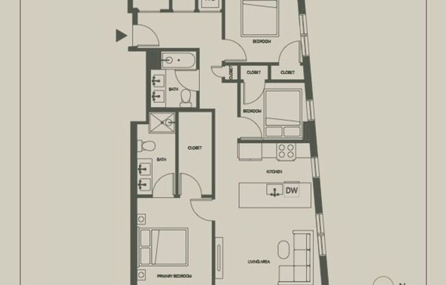 3 beds, 2 baths, 1,066 sqft, $5,400, Unit 207