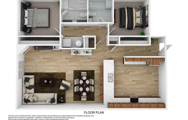 2 beds, 2 baths, 1,111 sqft, $1,975, Unit C-117