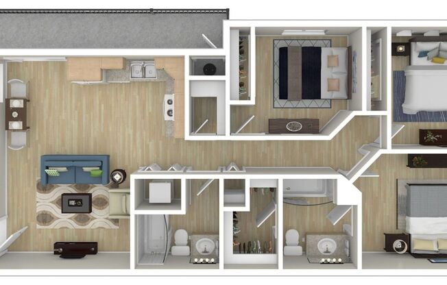 3 beds, 2 baths, 1,063 sqft, $3,295, Unit 126-305