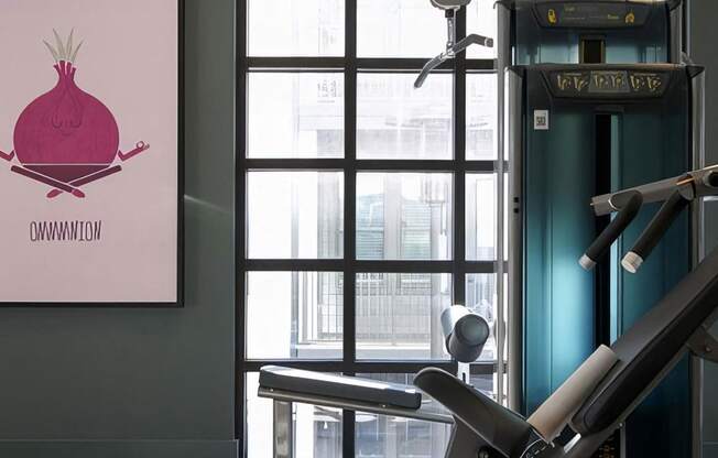 Modern exercise equipment and fitness area at Novel Cary