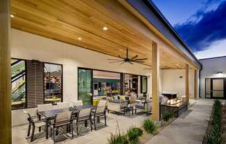 Relax by the fire or play a game of ping pong under the covered, outdoor lounge