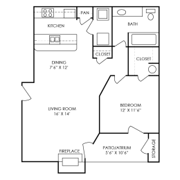 1 bed, 1 bath, 870 sqft, $1,327