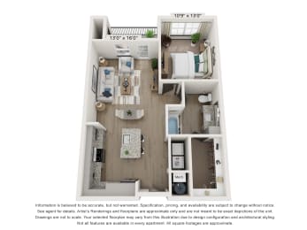 1 bed, 1 bath, 807 sqft, $1,174