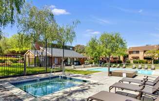 the reserve at bucklin hill pool and hot tub with chaise lounge chairs