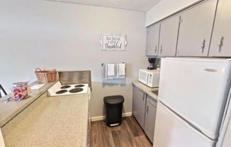 a kitchen with stainless steel appliances