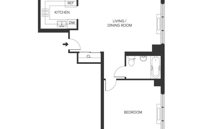 1 bed, 1 bath, $6,395, Unit 2-G