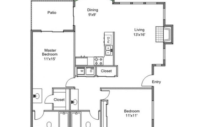 2 beds, 2 baths, 1,000 sqft, $1,289, Unit 1514