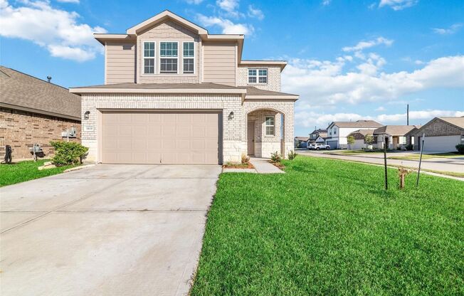 Beautiful HOME Katy Crossing! Fantastic Two Story home with 4 Beds/3 Baths/2 Car Garage, Master + All Bedrooms Up, One bedroom down with full bath ! Entry Foyer leads to Spacious, Open Family Room and Island Kitchen w/ Breakfast Bar, 36'' Designer Cabinet