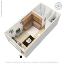Studio, 1 bath, 288 sqft, $790