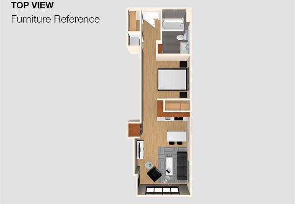 1 bed, 1 bath, 366 sqft, $2,500, Unit 414