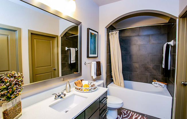 Full Bathroom at Houston Apartment Near Memorial City Mall