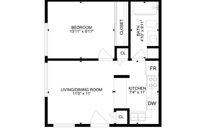 1 bed, 1 bath, 450 sqft, $1,245, Unit 85