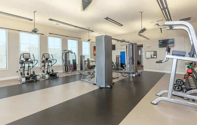 clubhouse fitness center  at Prairie Creek Apartments & Townhomes, Lenexa, Kansas