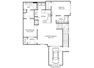 2 beds, 2 baths, 1,103 sqft, $1,405