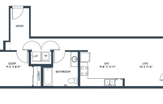1 bed, 1 bath, 520 sqft, $2,545, Unit 413