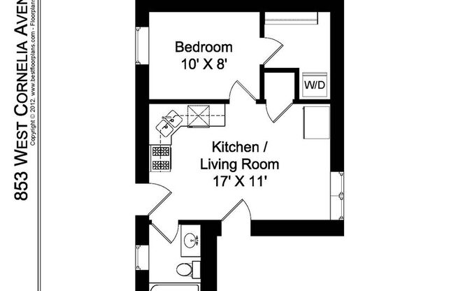 1 bed, 1 bath, 445 sqft, $1,925, Unit 853-3S