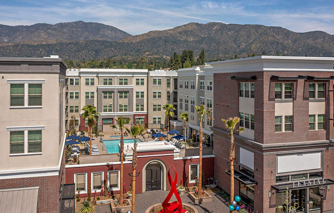 Aerial View at The Huntington Luxury Apartments in Duarte CA