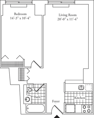 1 bed, 1 bath, 644 sqft, $4,724, Unit 409