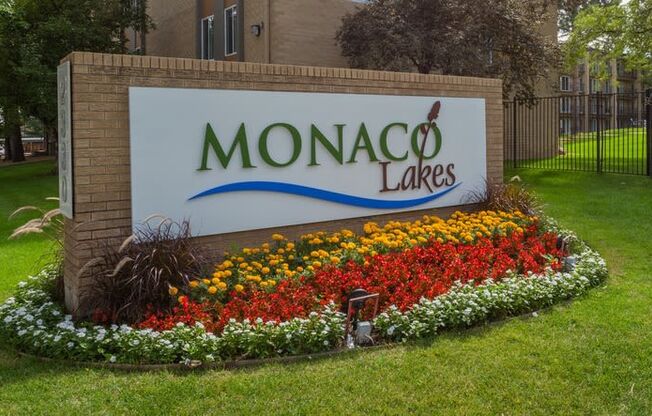 Welcoming Property Signage at Monaco Lakes, Denver, CO, 80222