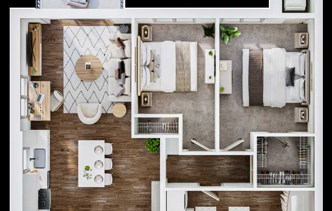 2 beds, 1 bath, 1,001 sqft, $1,590, Unit 319