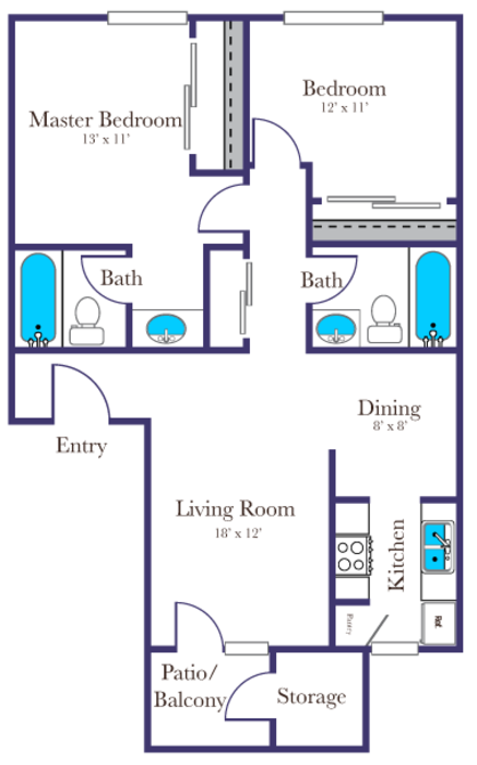 2 beds, 2 baths, 901 sqft, $1,650, Unit 175