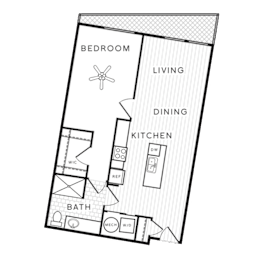 1 bed, 1 bath, 835 sqft, $1,514