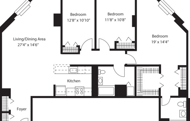 3 beds, 2 baths, 1,499 sqft, $5,495, Unit 1410