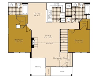 2 beds, 2 baths, 1,259 sqft, $2,787
