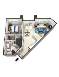 1 bed, 1 bath, 782 sqft, $1,660