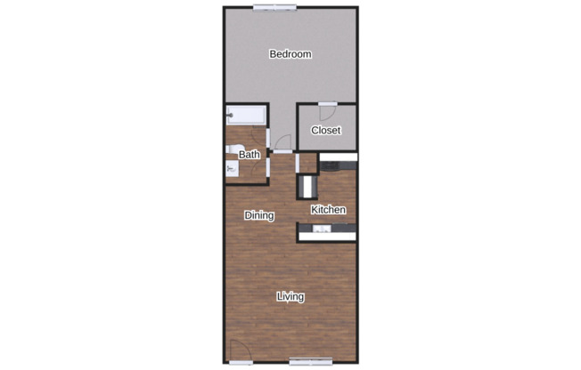 1 bed, 1 bath, 554 sqft, $1,025