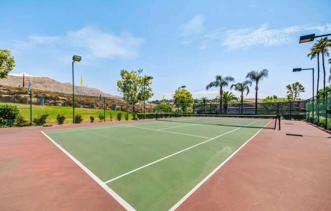 Tennis Court at The Hills at Quail Run in Riverside, California
