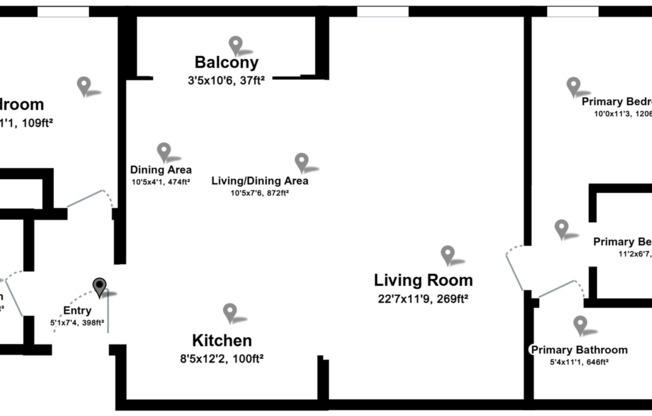 2 beds, 2 baths, 1,115 sqft, $1,750, Unit 122