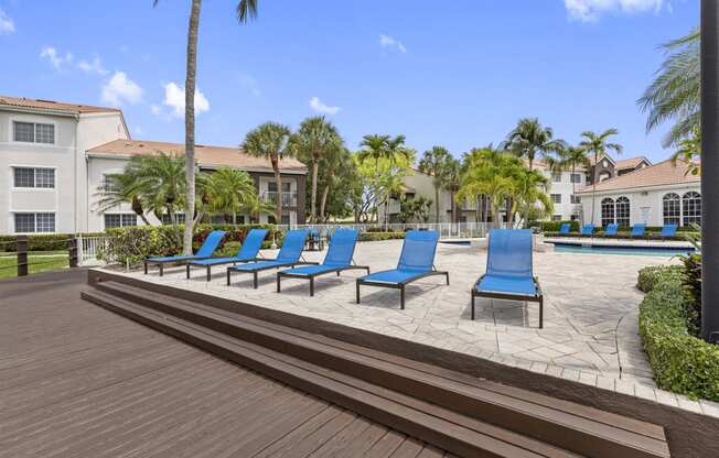 Large lakeside deck for lounging