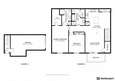 2 beds, 2 baths, 1,300 sqft, $1,459