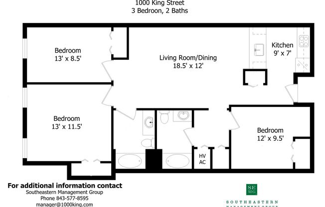 3 beds, 2 baths, 1,100 sqft, $2,500, Unit 106