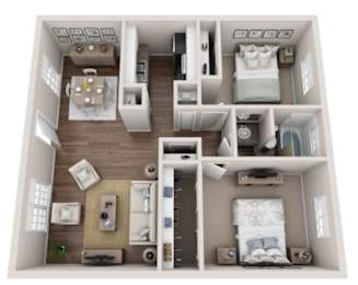 2 beds, 1 bath, 810 sqft, $1,005