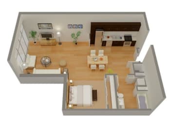 1 bed, 1 bath, 851 sqft, $2,243