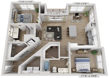 2 beds, 2 baths, 1,128 sqft, $1,764