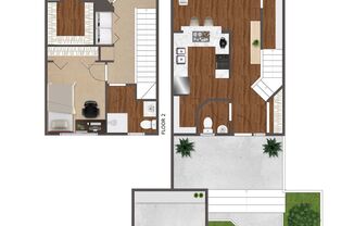 2 beds, 2.5 baths, 1,264 sqft, $2,400, Unit 2025