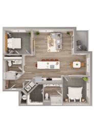 2 beds, 2 baths, 1,225 sqft, $2,345