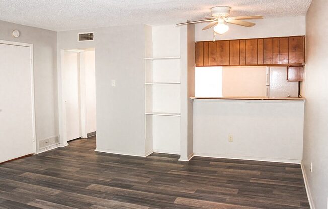 apartment living room with Wood Style Flooring