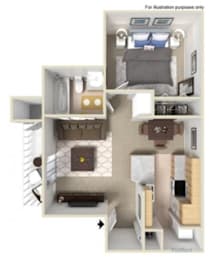 1 bed, 1 bath, 626 sqft, $1,725