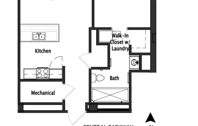 1 bed, 1 bath, 735 sqft, $1,816, Unit 100-514