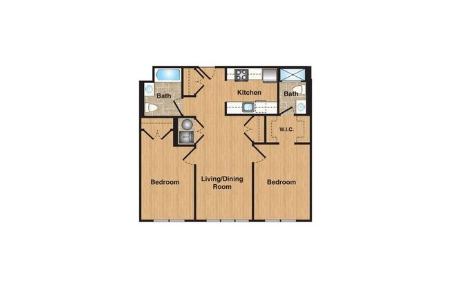 2 beds, 2 baths, 887 sqft, $2,870, Unit 54-508