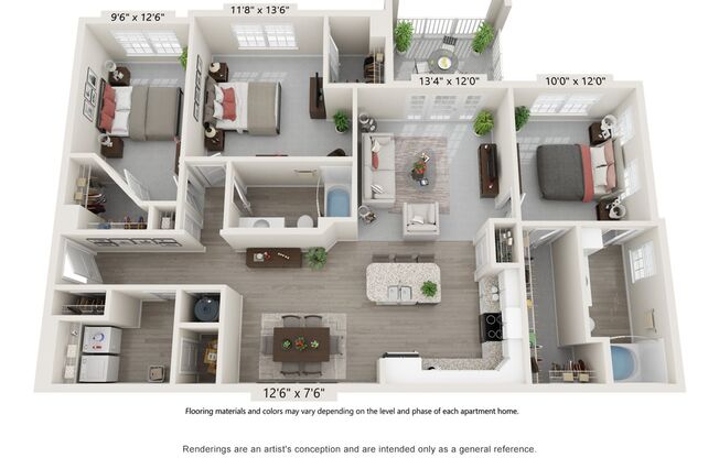 3 beds, 2 baths, 1,330 sqft, $2,300, Unit 2041-301